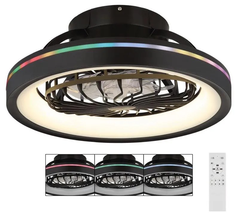 Ventilator LED RGB dimabil de tavan Globo 03665 DEANNE LED/40W/230V + telecomandă