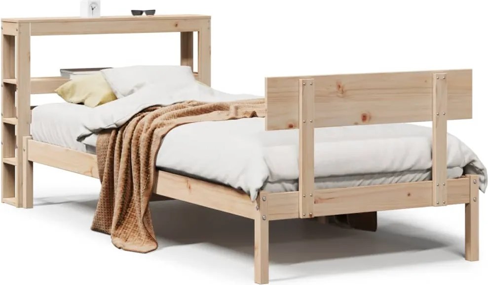 vidaXL Cadru de pat fără saltea, 90x200 cm, lemn masiv pin