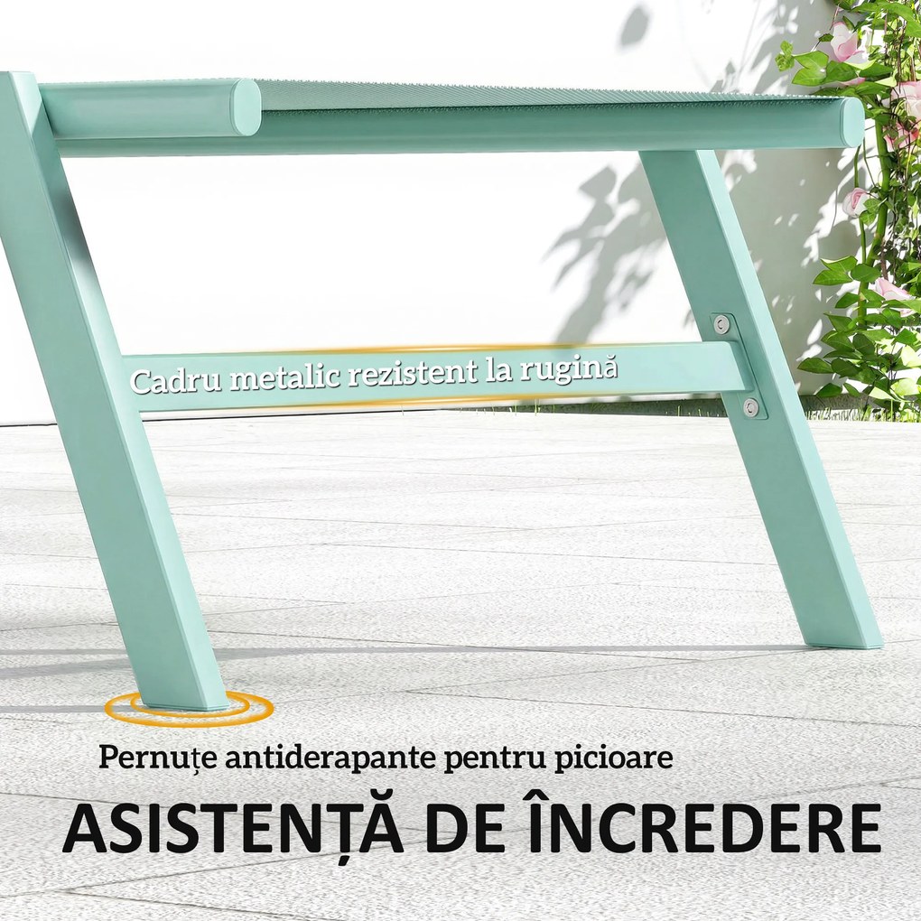 Outsunny Set 2 Șezlonguri cu Măsuță, Șezlonguri Grădină cu Spătar Reglabil. | Aosom Romania