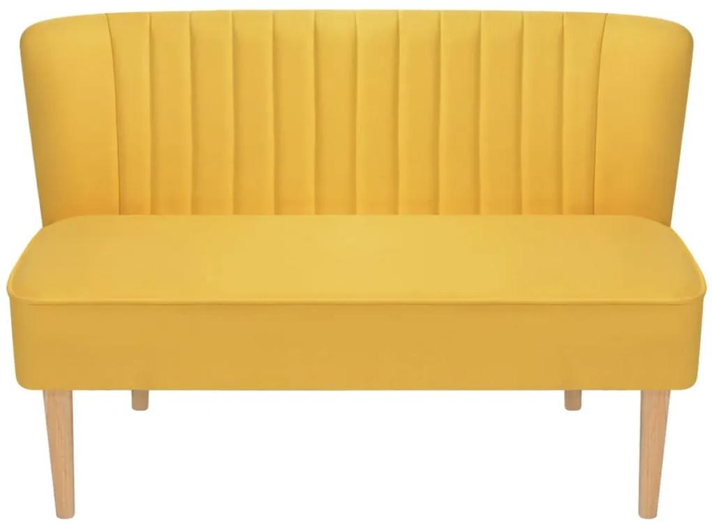 Canapea cu material textil, 117 x 55,5 x 77 cm, galben