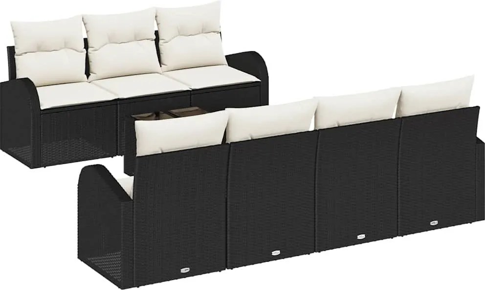 vidaXL Set de canapele pentru grădină Negru 55 x 55 x 37 cm poliratan