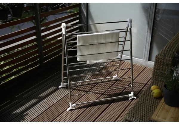 WENKO 3772020100 - Uscător de rufe PROFI 65x150 cm inox/argintiu/alb