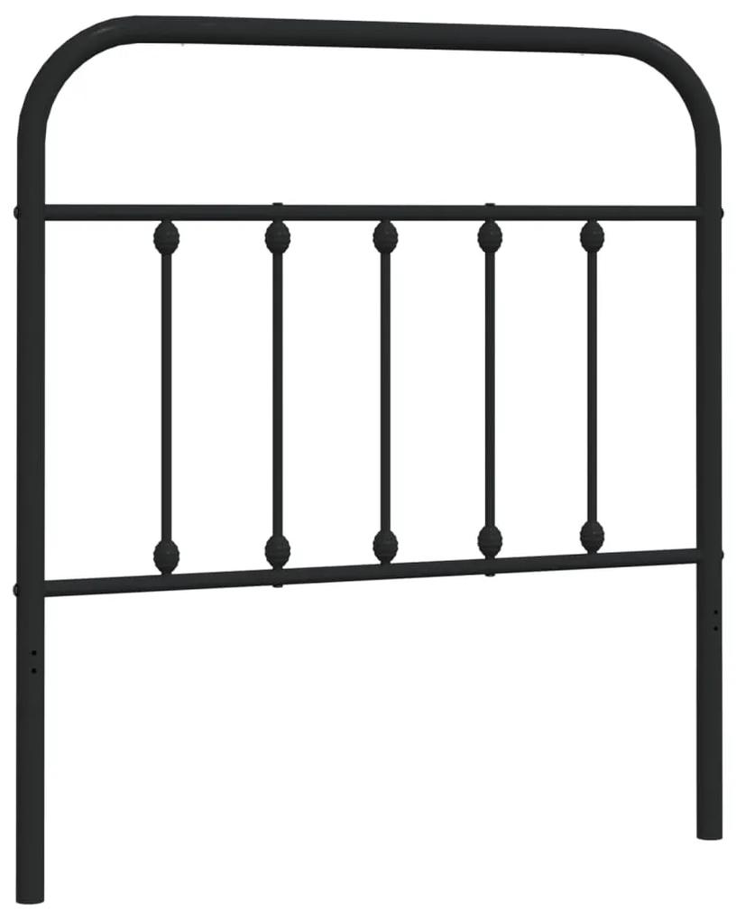 352606 vidaXL Tăblie de pat metalică, negru, 90 cm