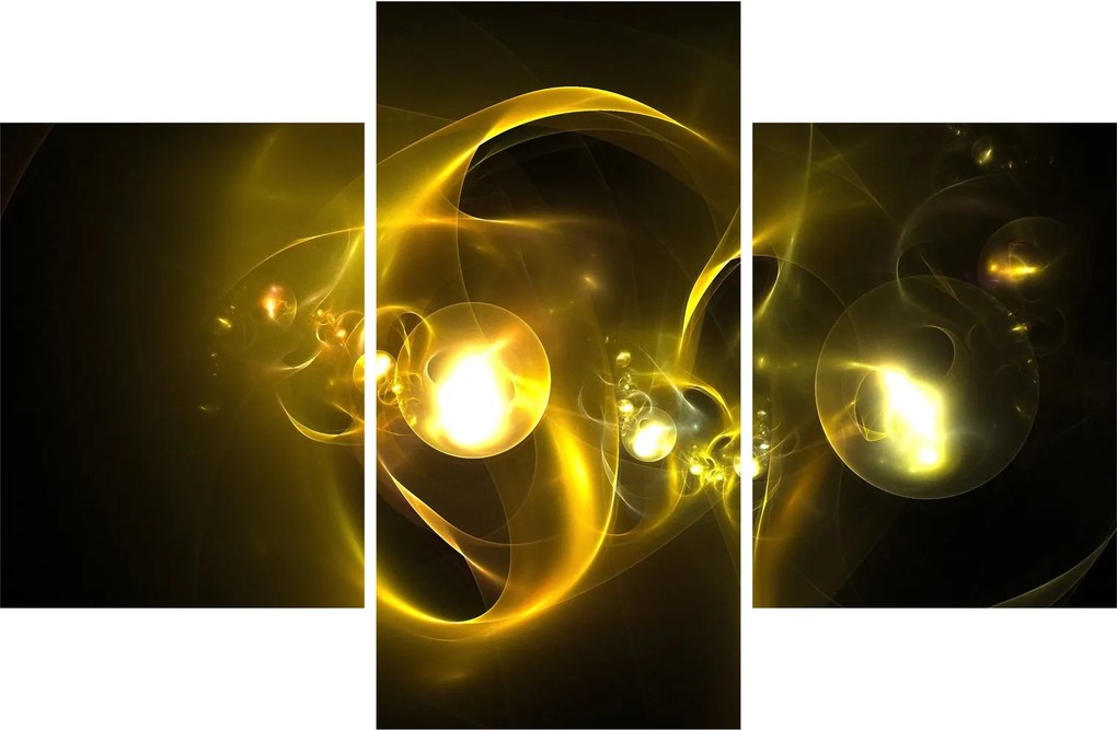 Tabloul abstract cu bile galbene (90x60 cm)
