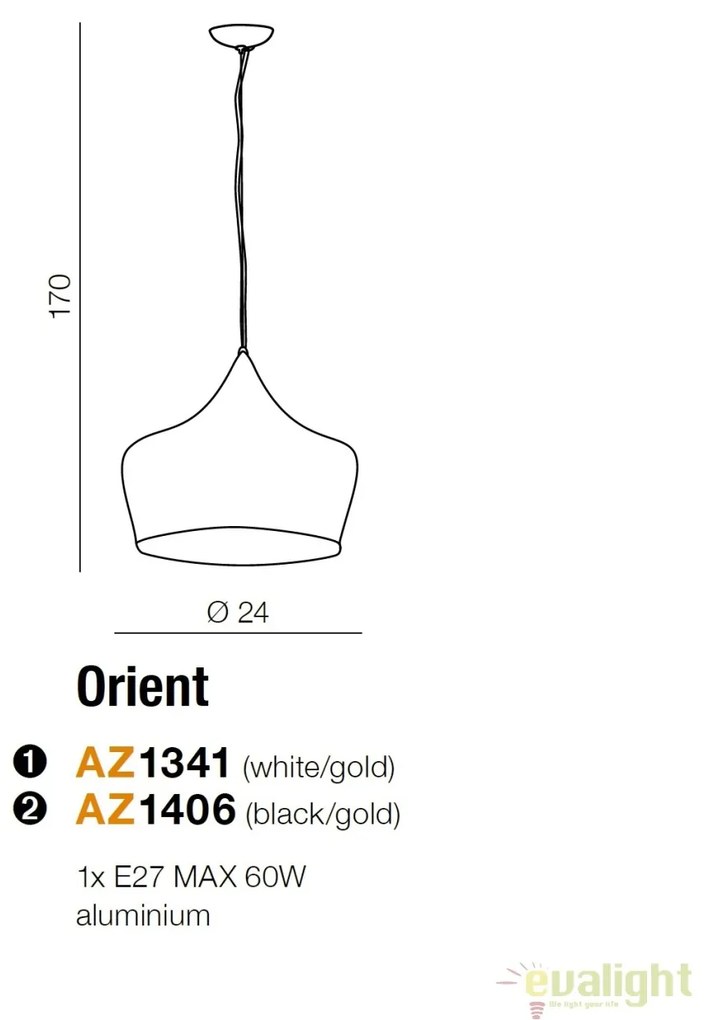 Pendul modern design nordic ORIENT negru/auriu