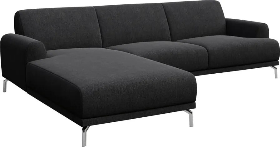 Colțar cu șezlong pe partea stângă MESONICA Puzo, gri antracit