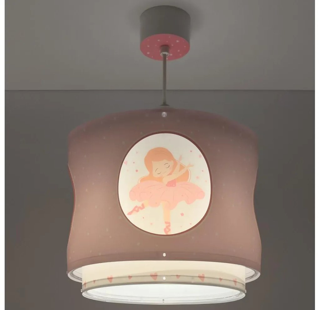 Dalber 60912 - Lustră pentru copii PRINCESS DANCE, 1xE27/15W/230V, roz