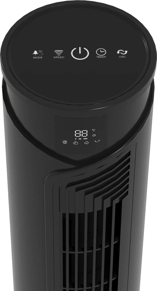 HOMCOM Ventilator Oscilant de Turn, 3 Viteze, Telecomandă, Temporizator, Mod Repaus, Ideal pentru Acasă | Aosom Romania