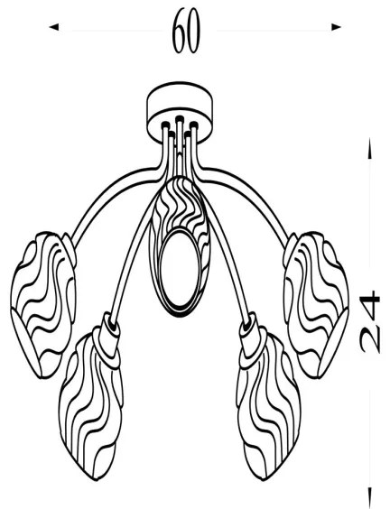 Searchlight 11525-5SN - Lustră aplicată ASTRAL 5xG9/33W/230V crom mat