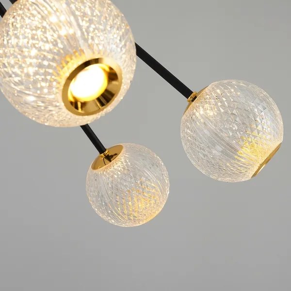 Lustru LED GELA pe tijă 16xLED/5W/230V 3000K negru/auriu