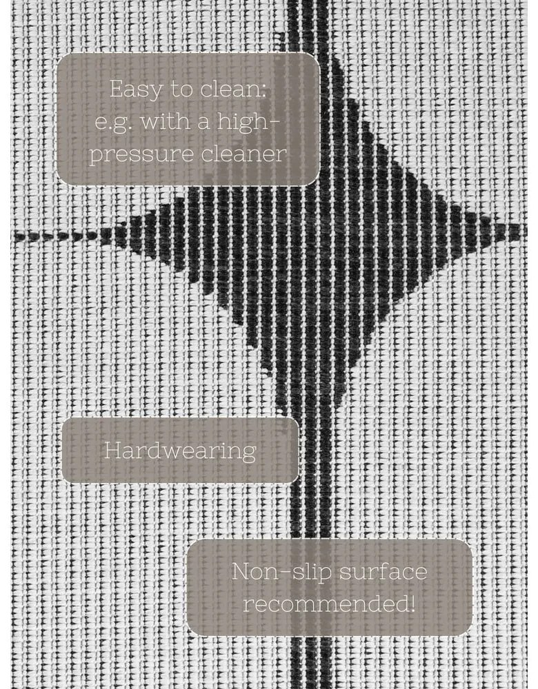 Covor pentru exterior și interior alb-negru rotund ø 160 cm Duet Bowen – NORTHRUGS