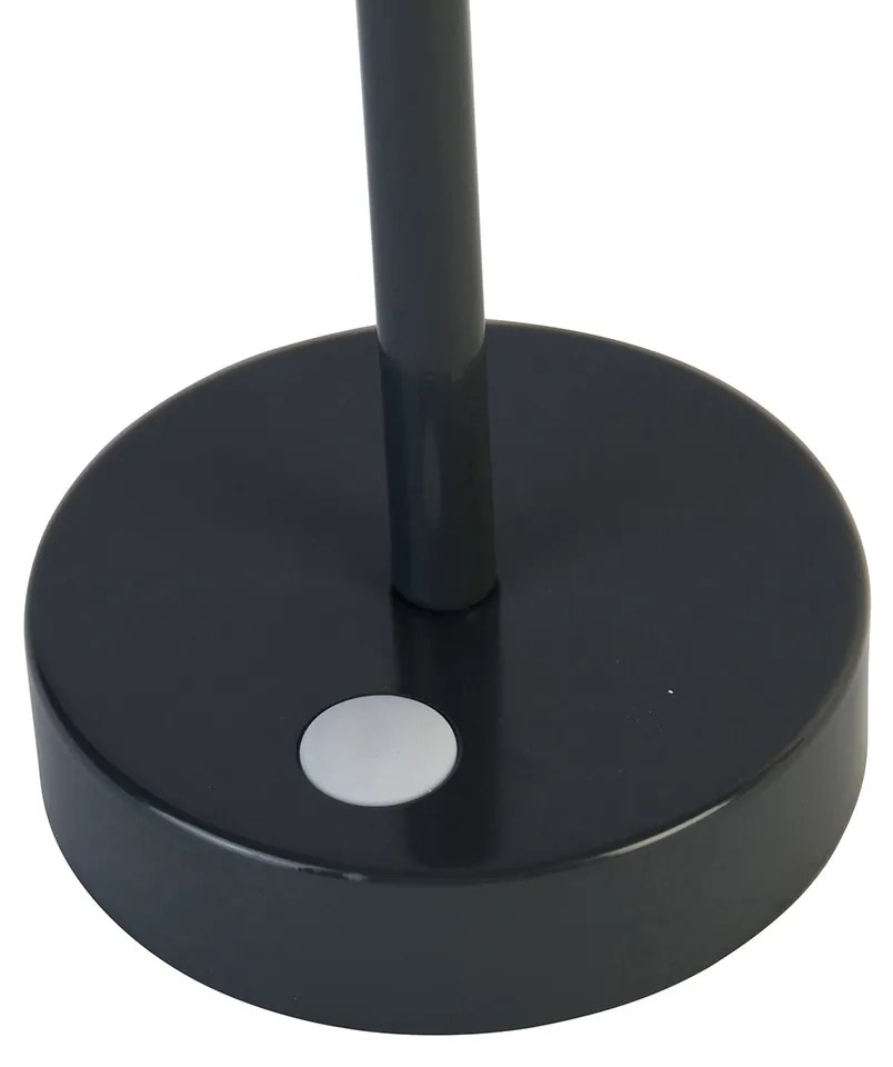 Lampă de masă gri închis incluzând LED reîncărcabil cu dimmer tactil - Renata