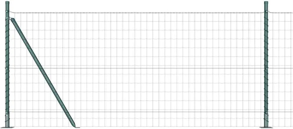 vidaXL Gard cu Stâlp Verde 1 x 25 m Oțel și PVC