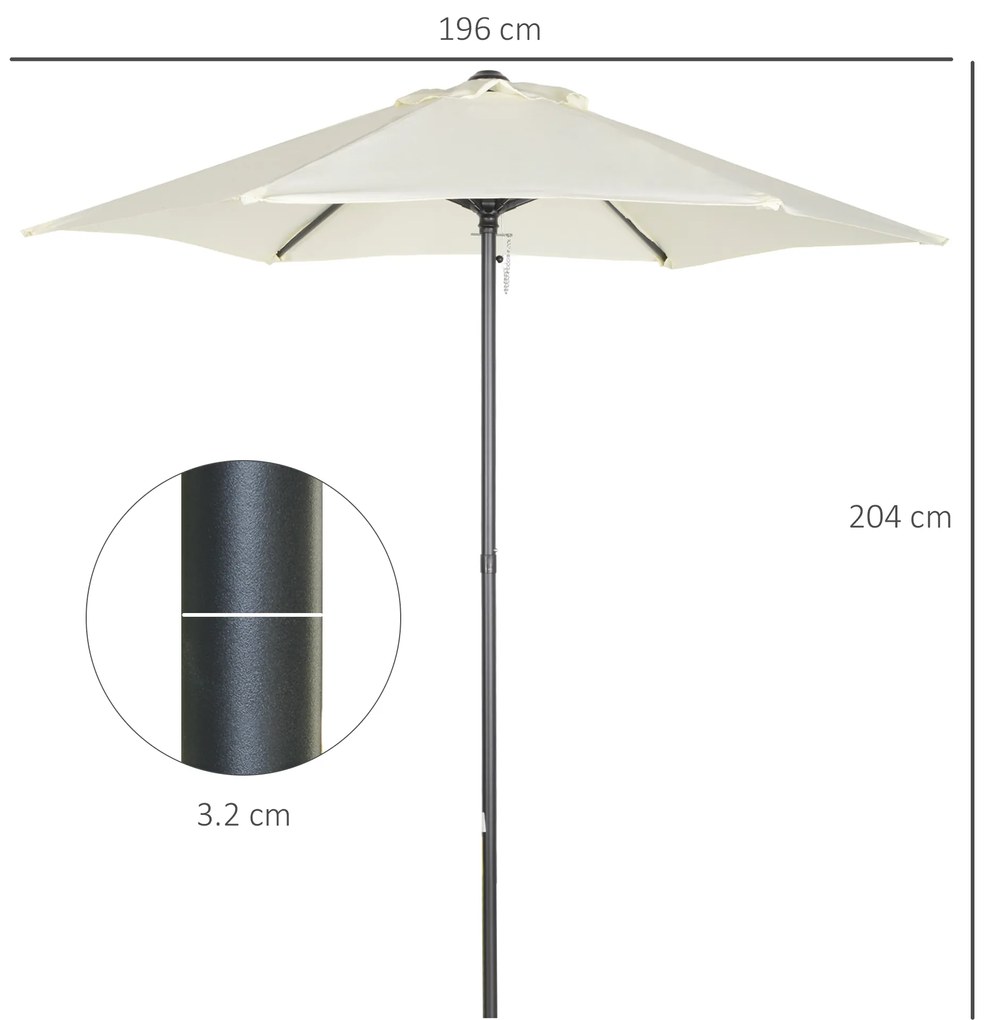 Outsunny Umbrelă Pătrată 2x2m pentru Grădină, Stâlp Central din Aluminiu, Rezistentă la Intemperii, Bej | Aosom Romania