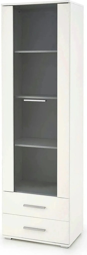 Vitrina LIMA W-1, alb, PAL laminat/sticla, 60x40x200 cm