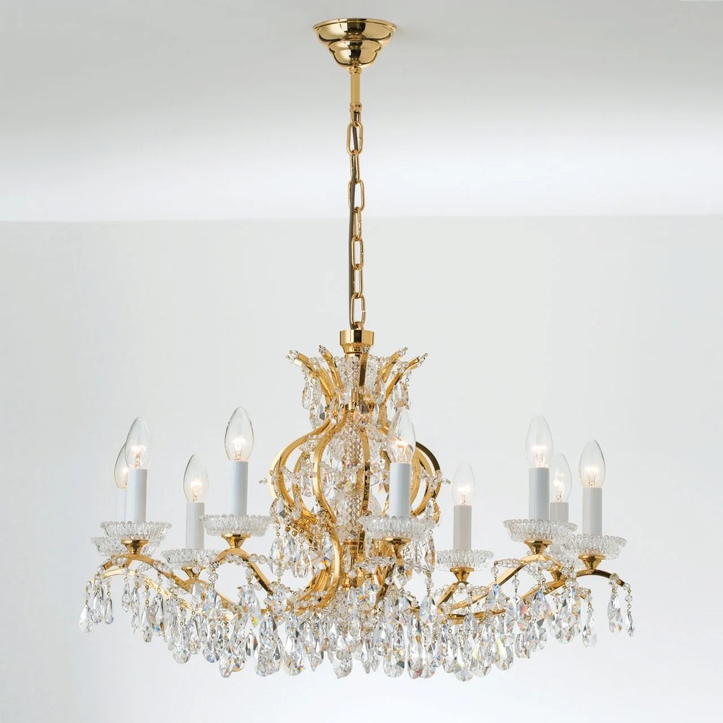 Candelabru de lux cristal Scholer Hirohito 10L 24K gold plated