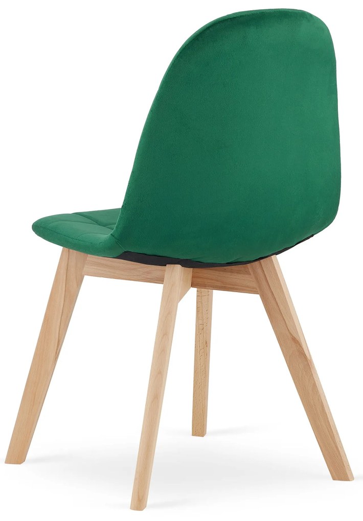 Scaun de masa din catifea verde BORA