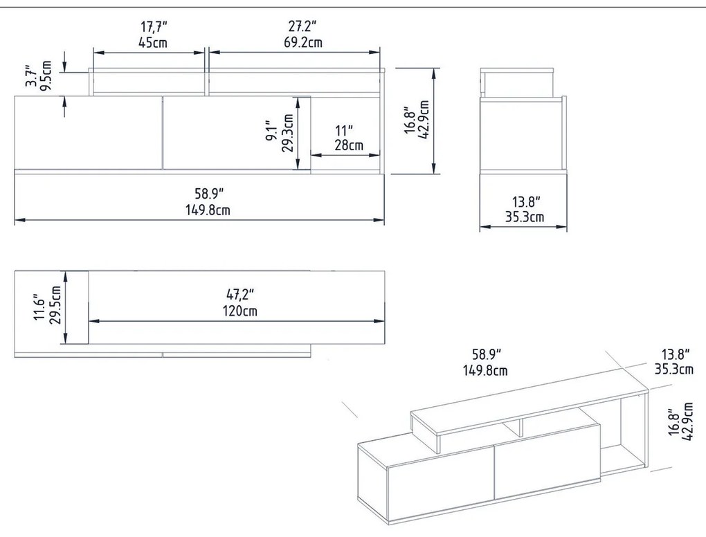 Măsuță TV Nexera Walnut