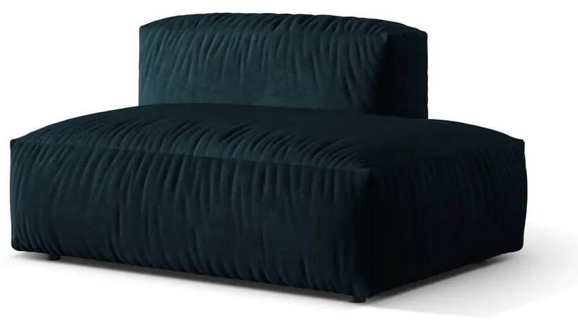 Modul pentru canapea modulară albastru închis cu tapițerie din catifea (cu colț pe partea dreaptă) Martina – Micadoni
