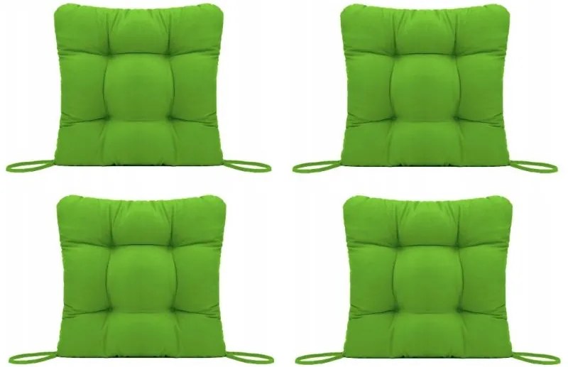 Set Perne decorative pentru scaun de bucatarie sau terasa, dimensiuni 40x40cm, culoare Verde, 4 bucati/set