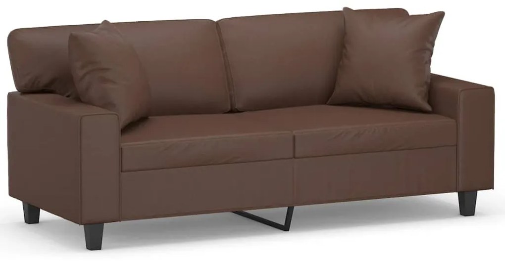 3153061 vidaXL Canapea cu 2 locuri, perne&pernuțe maro 140 cm piele ecologică