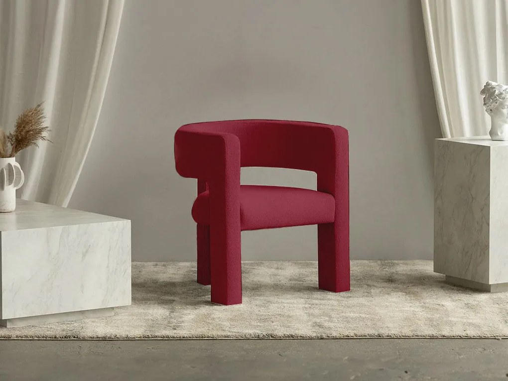 Fotoliu design catifea ALPAH B VELVET vișiniu