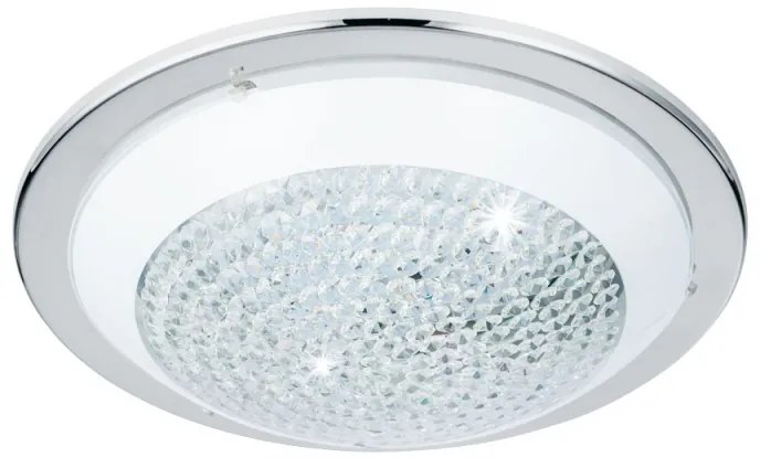 Plafoniera cristal EGLO ACOLLA 95641, LED 16W 1500lm 3000K Ø370mm, Crom, alb