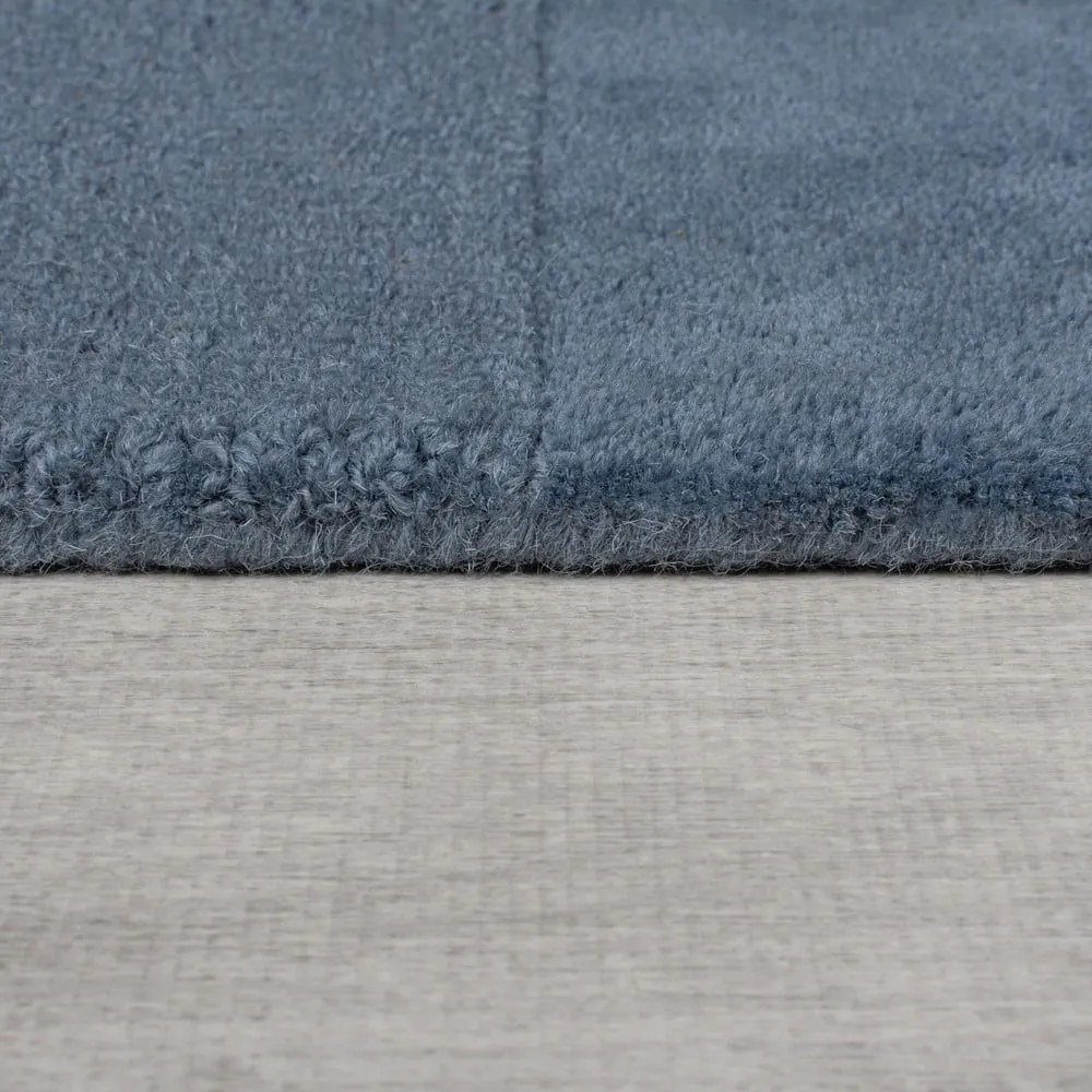 Covor albastru închis țesut manual din lână 120x170 cm Checkerboard – Flair Rugs