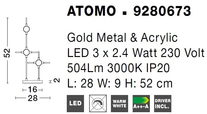 Veioza LED deosebita design modern ATOMO