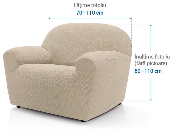 Huse super elastice HARMONIA smântânii fotoliu (l. 70 - 110 cm)