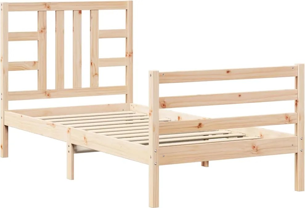 vidaXL Cadru de pat fără saltea, 90x200 cm, lemn masiv pin