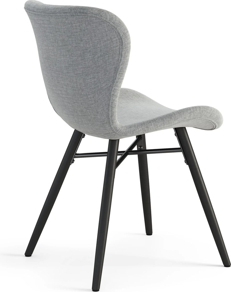MAZZONI EXPORT ALTEA Gri (țesătură Rio 180) / picioare negre – SCAUN MODERN PENTRU LIVING / SUFRAGERIE / BUCĂTĂRIE / BIROU
