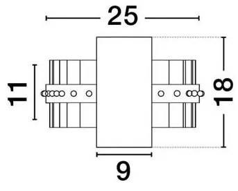 Aplica de perete LED Sticla, Baza Aurie Kezo