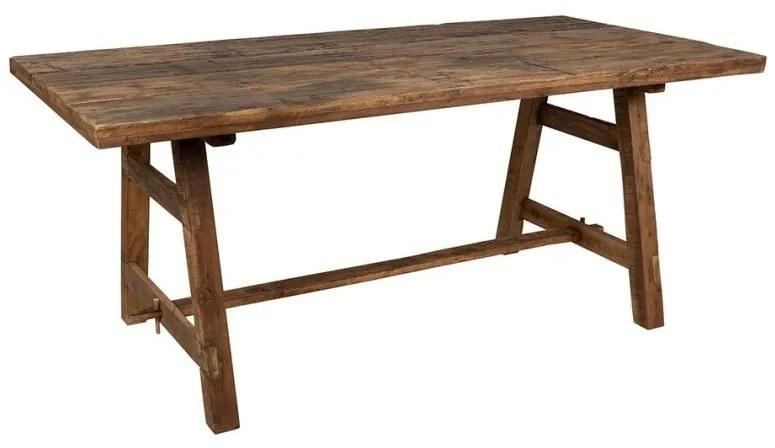 Masa dining, din lemn de mango si lemn reciclat de acacia, aspect rustic, Campagne