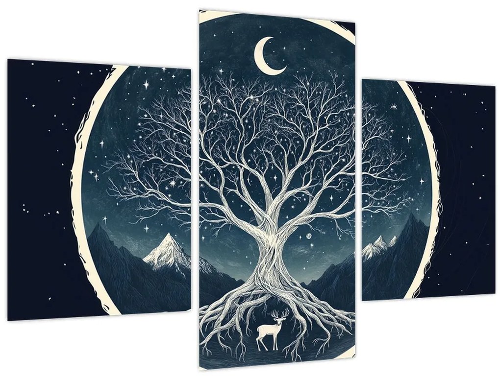 Tablou – Arbore magic cu cerb II. (90x60 cm)