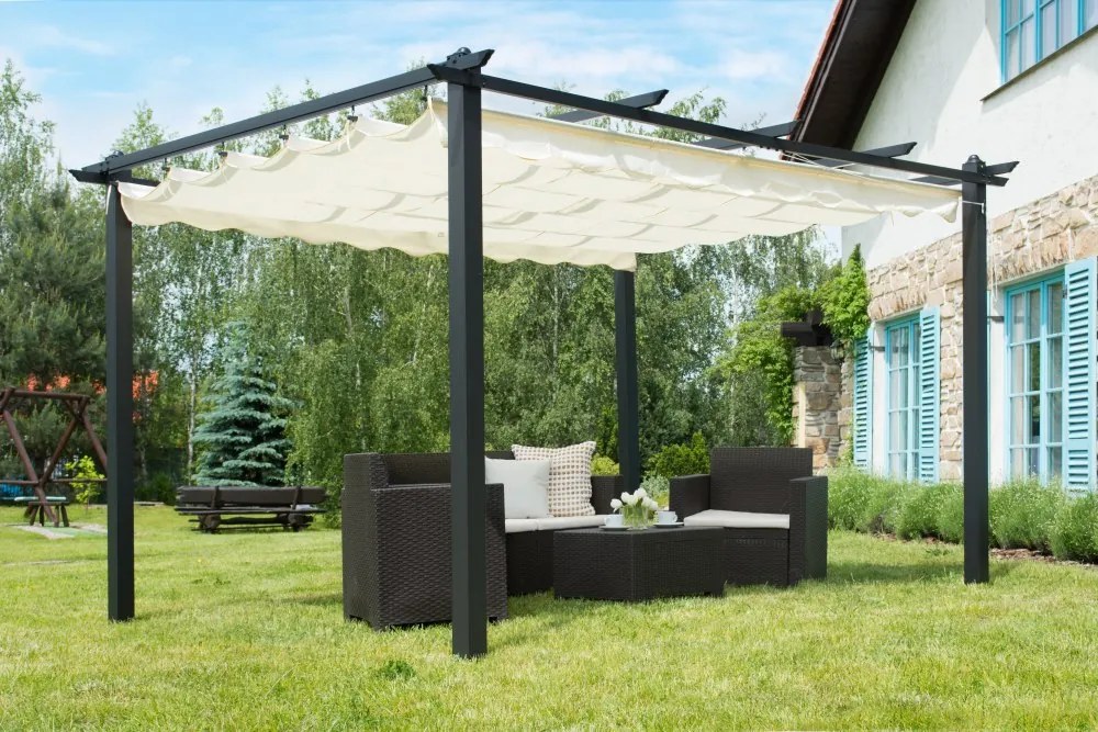 Barbados pergolă terasă 3x4 m Garden Point antracit bej