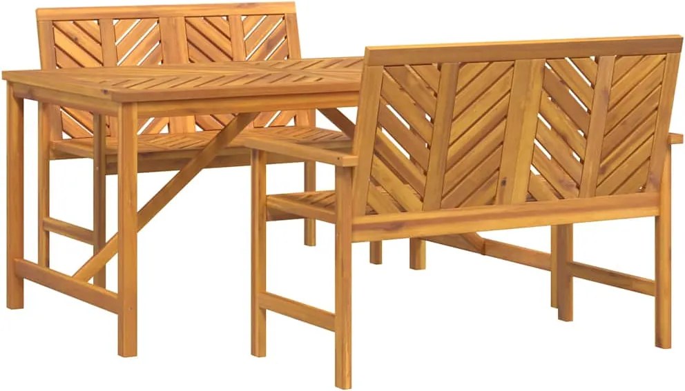 vidaXL Set de masă pentru grădină 3 pcs Maro Lemn Solid de Acacia