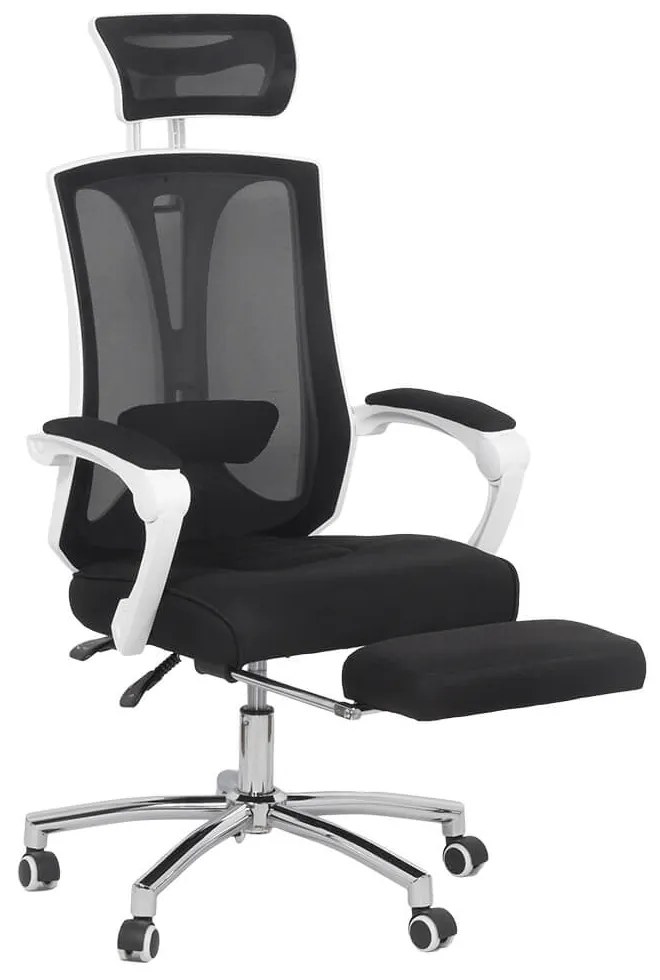 Scaun ergonomic OFF 420 negru, suport picioare și tetieră 2D