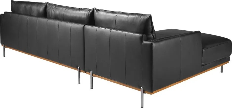 Coltar LUX 5 locuri design italian cu sezlong stanga Cowhide black
