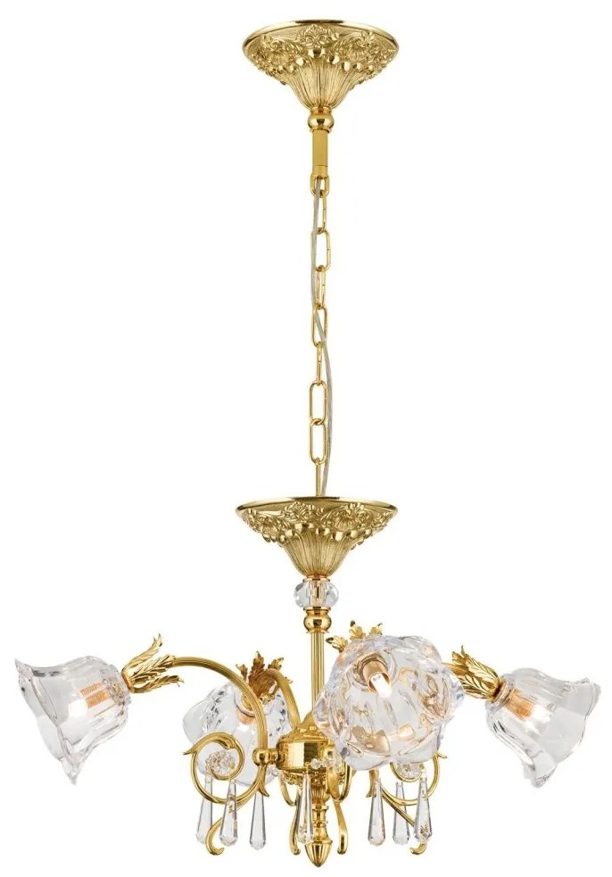 Candelabru cristal design lux LA BOHEME D-60cm 4L gold plated