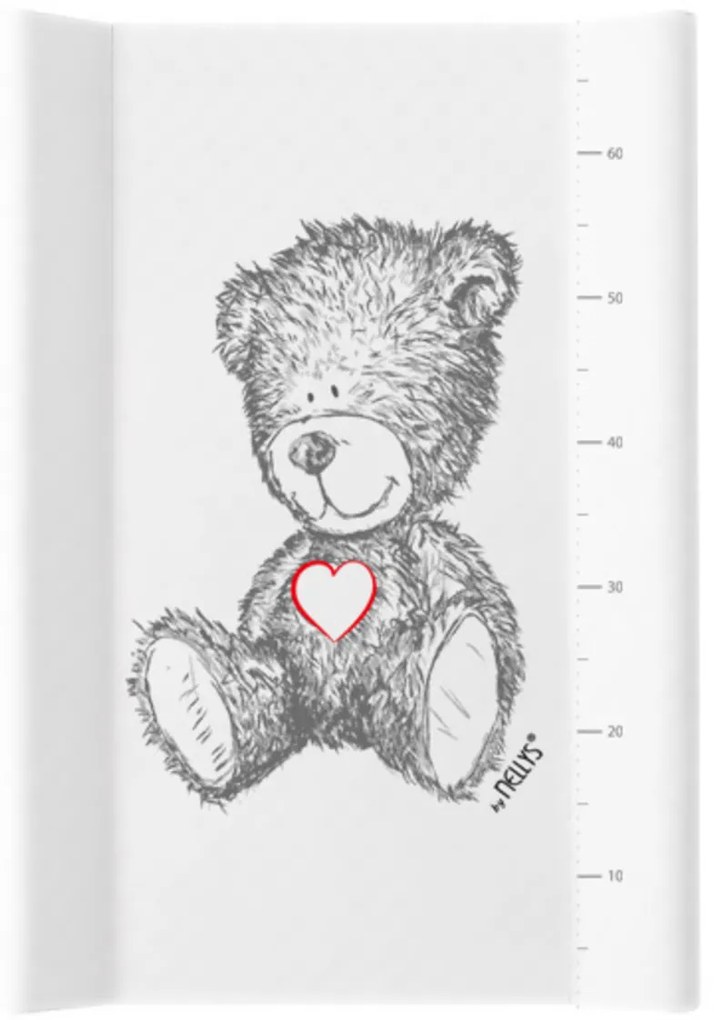 Suport de schimbare NELLYS, moale, laturi ridicate, TEDDY, 50 x 70 cm, alb