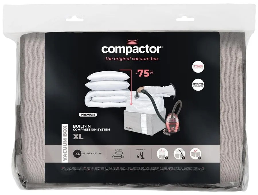 Cutie de depozitare cu vacuum Compactor Oxford, 210 l, gri
