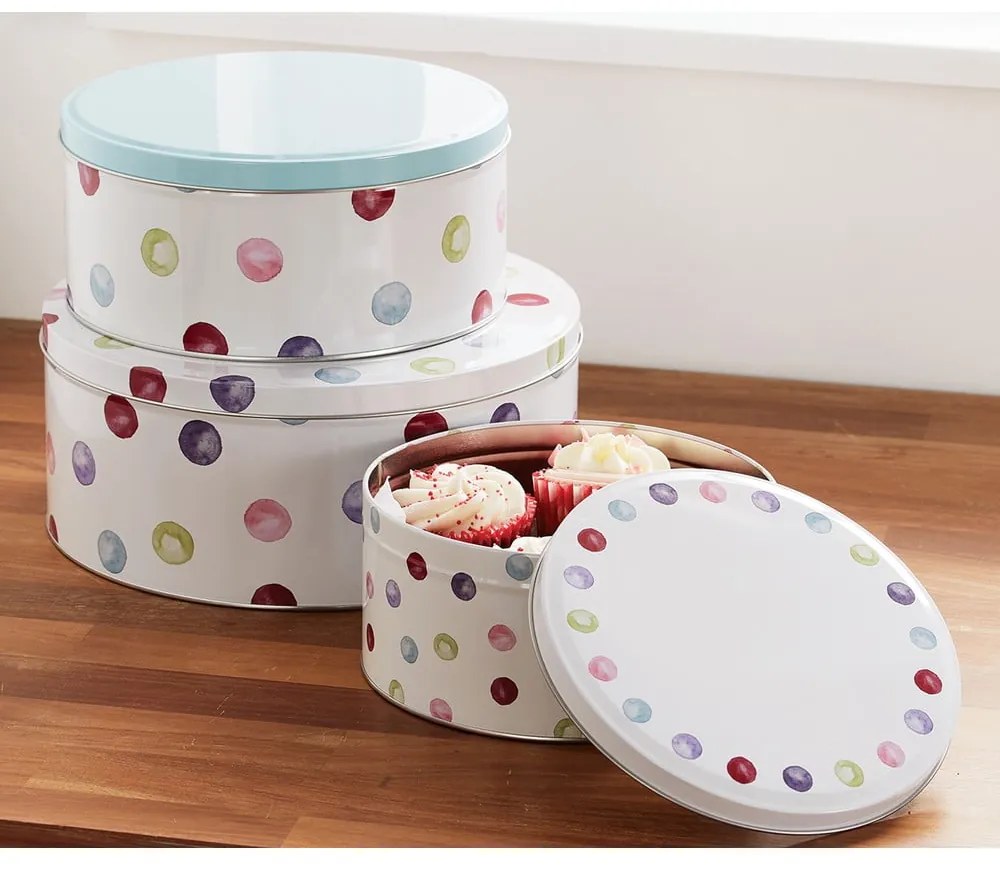 Recipiente 3 buc. din oțel pentru prăjituri Spotty Dotty – Cooksmart ®