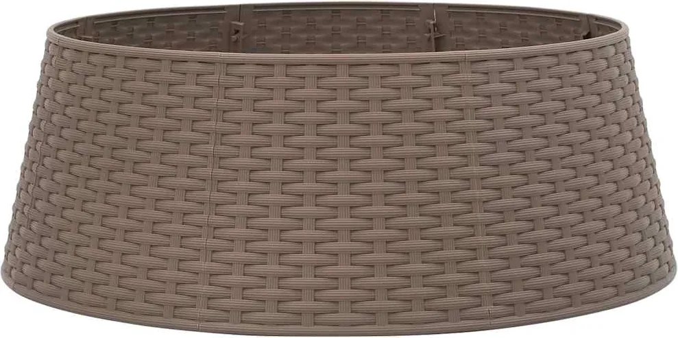 vidaXL Fustă brad de Crăciun, maro, Ø65x23 cm, plastic