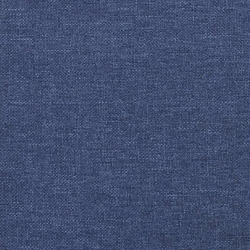 Pat box spring cu saltea, albastru, 100x200 cm, textil Albastru, 35 cm, 100 x 200 cm