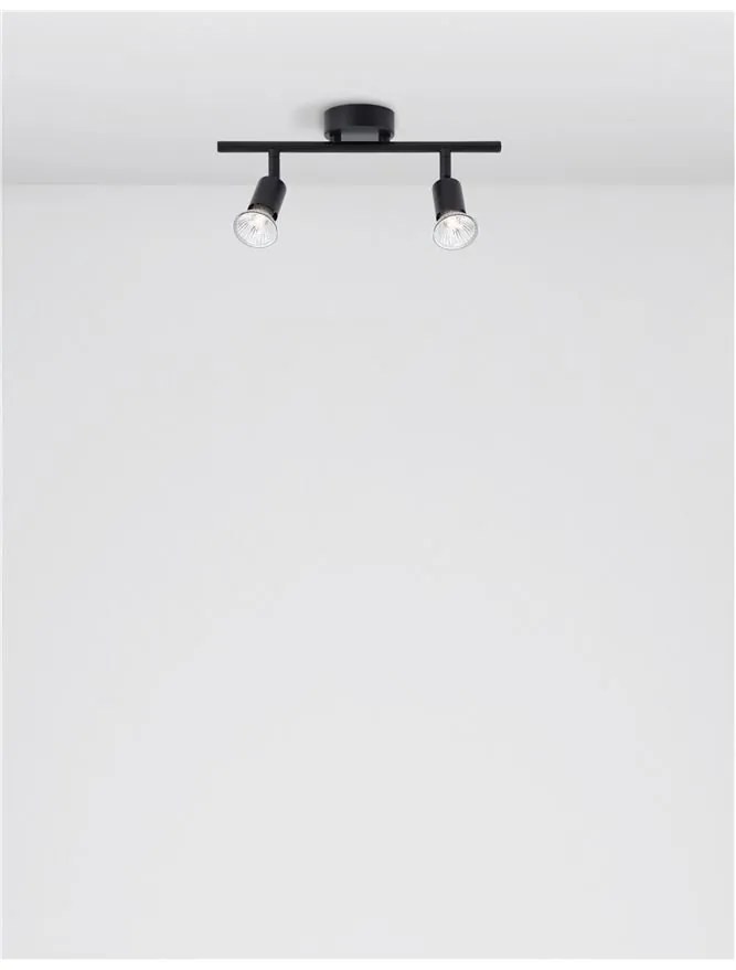 Aplica de perete/tavan cu 2 spoturi design minimalist LUP negru