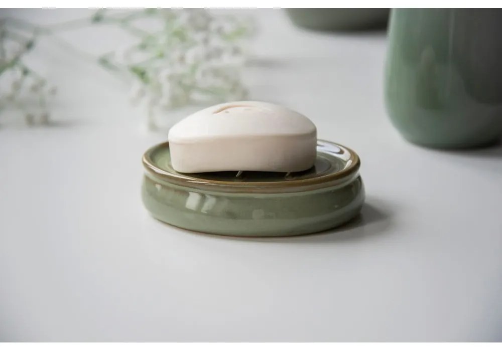 Savonieră din ceramică Wenko Sirmione, verde