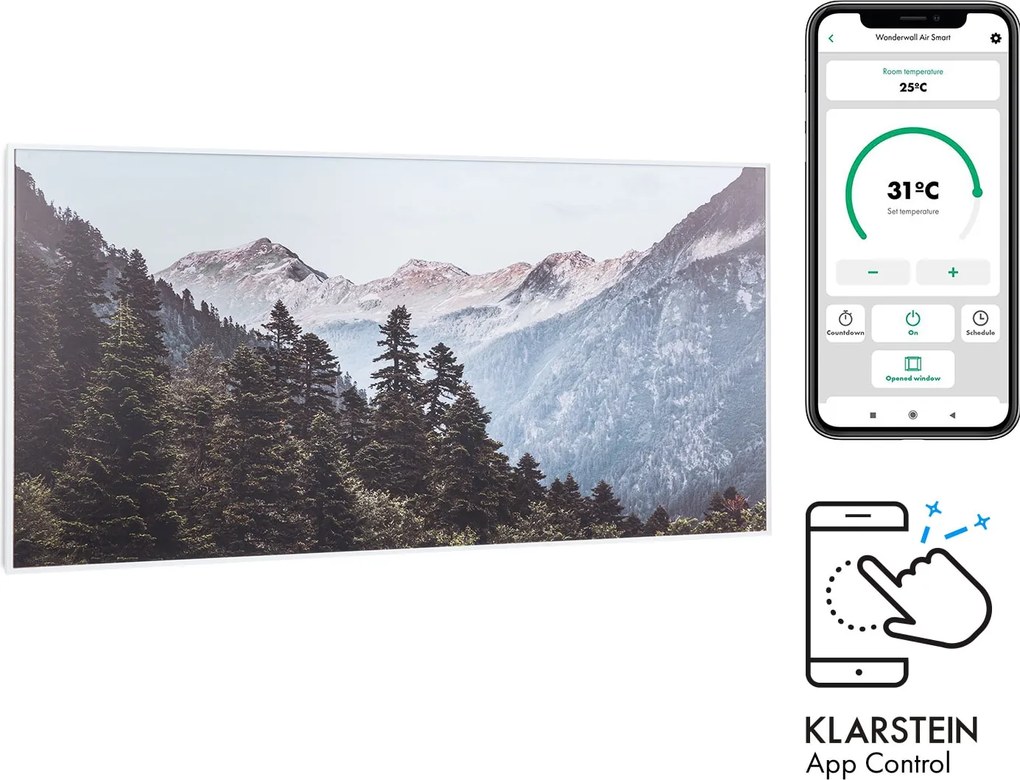 Klarstein Wonderwall Air Art Smart, încălzitor cu infraroșu, 120 x 60 cm, 700 W, aplicație, munte