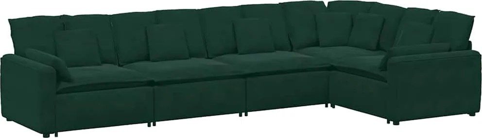 vidaXL Canapea modulară cu perne, verde închis, catifea