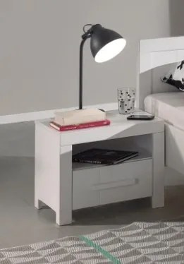 Set ERIK format într-un Pat copii (90x200) cu noptieră și Dulap camera copii cu 3 uși.